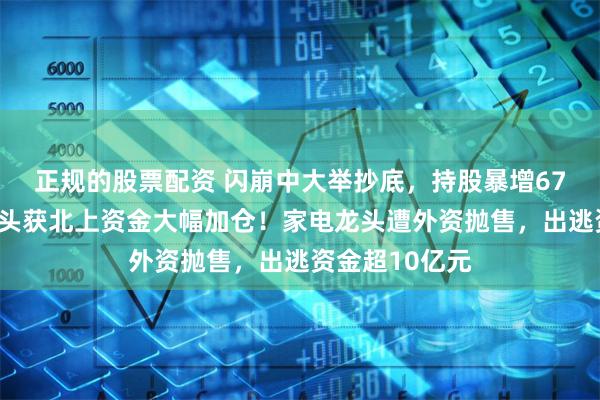 正规的股票配资 闪崩中大举抄底，持股暴增67%，元器件龙头获北上资金大幅加仓！家电龙头遭外资抛售，出逃资金超10亿元