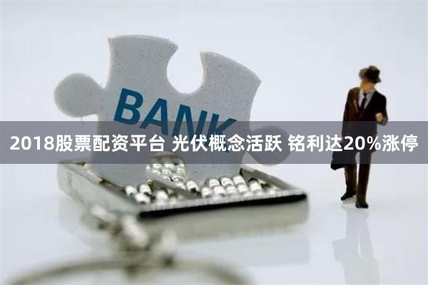 2018股票配资平台 光伏概念活跃 铭利达20%涨停