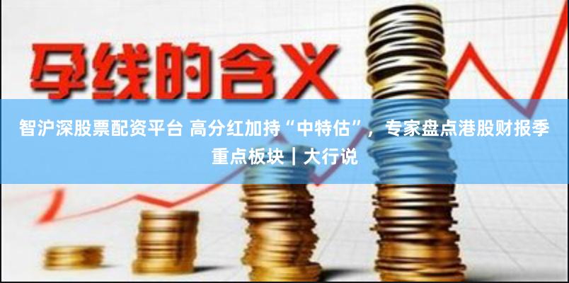 智沪深股票配资平台 高分红加持“中特估”，专家盘点港股财报季重点板块｜大行说