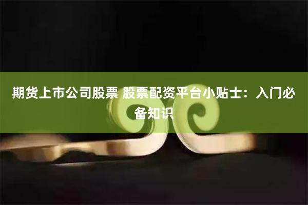 期货上市公司股票 股票配资平台小贴士：入门必备知识